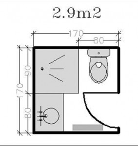 Le-plan-d-une-petite-salle-de-bains-carree-avec-douche-wc-3m2 | Maison ...